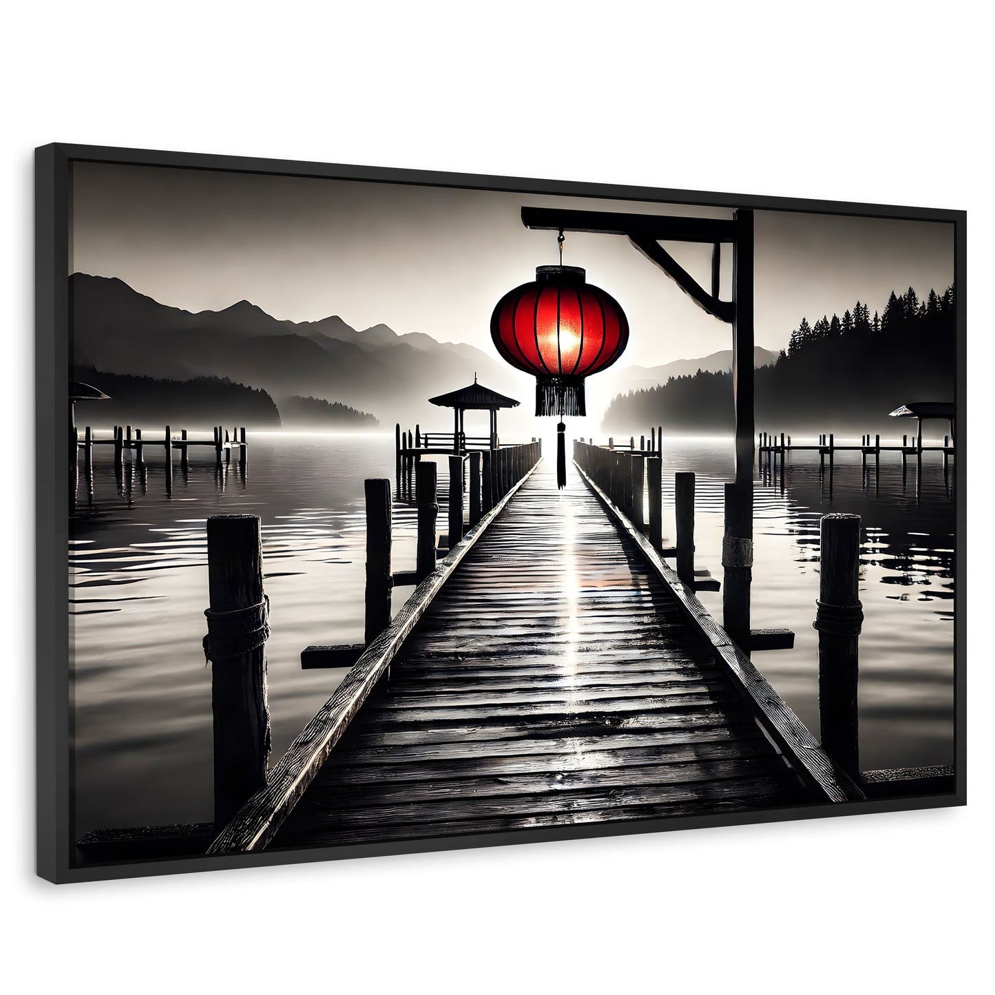 Cuadros Decorativos Canvas Revolution | Rojo En El Muelle | Rectangular | Portada | Marco Negro