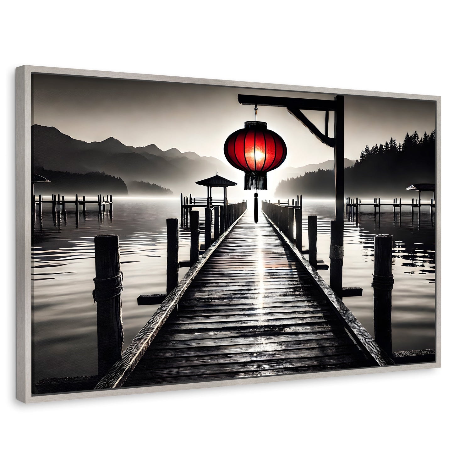 Cuadros Decorativos Canvas Revolution | Rojo En El Muelle | Rectangular | Portada | Marco Plateado