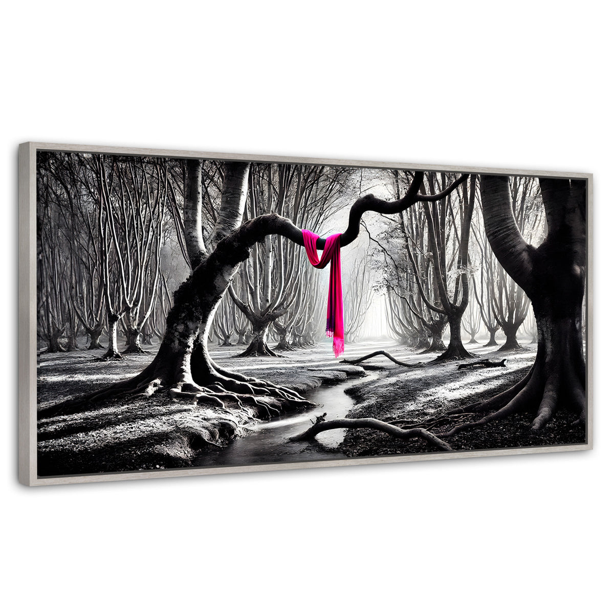 Cuadros Decorativos Canvas Revolution | Rosa Entre Raices | Panoramico | Portada | Marco Blanco
