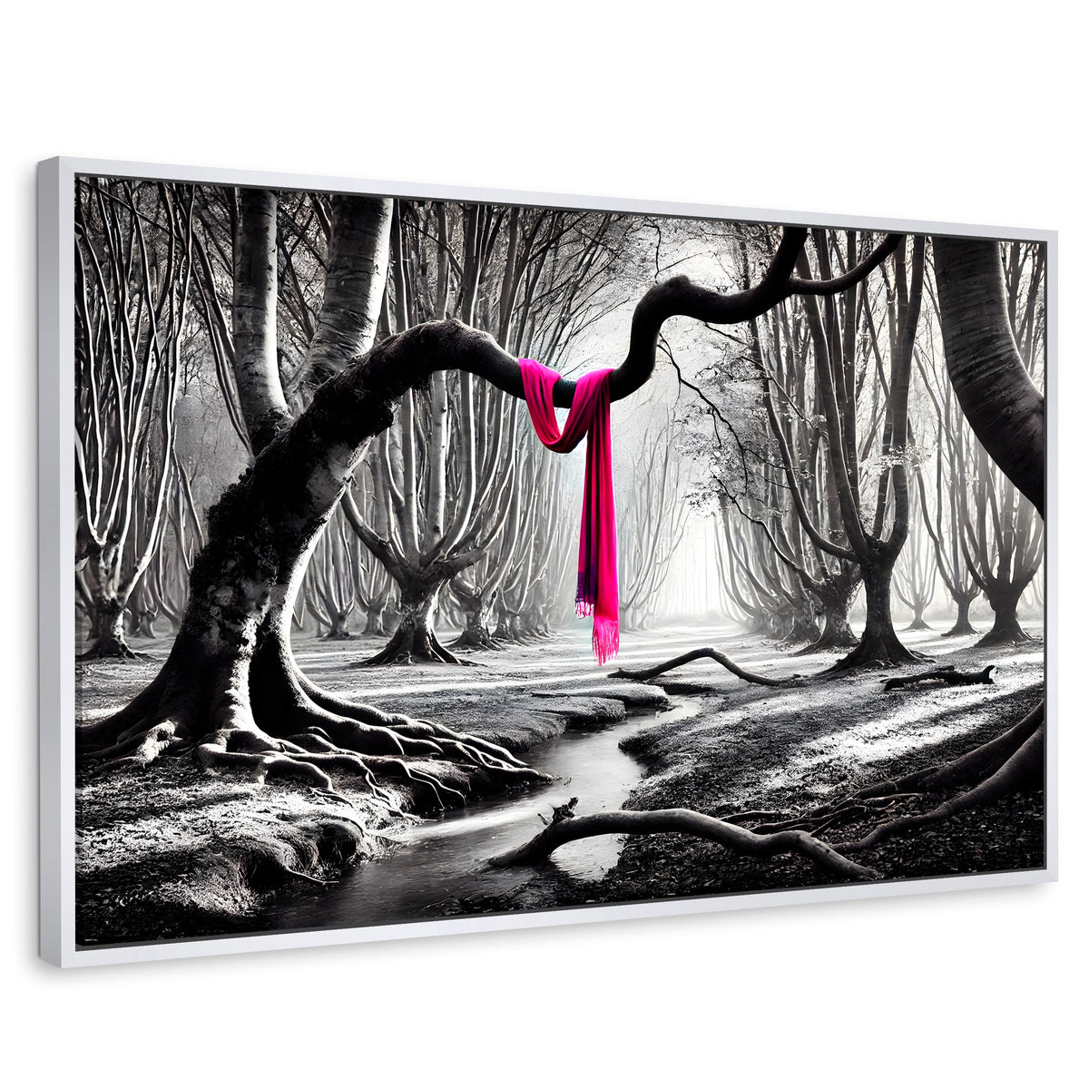 Cuadros Decorativos Canvas Revolution | Rosa Entre Raices | Rectangular | Portada | Marco Blanco