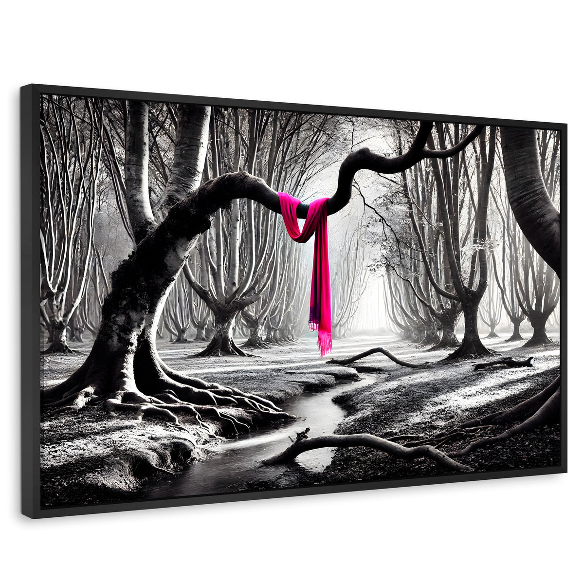Cuadros Decorativos Canvas Revolution | Rosa Entre Raices | Rectangular | Portada | Marco Negro