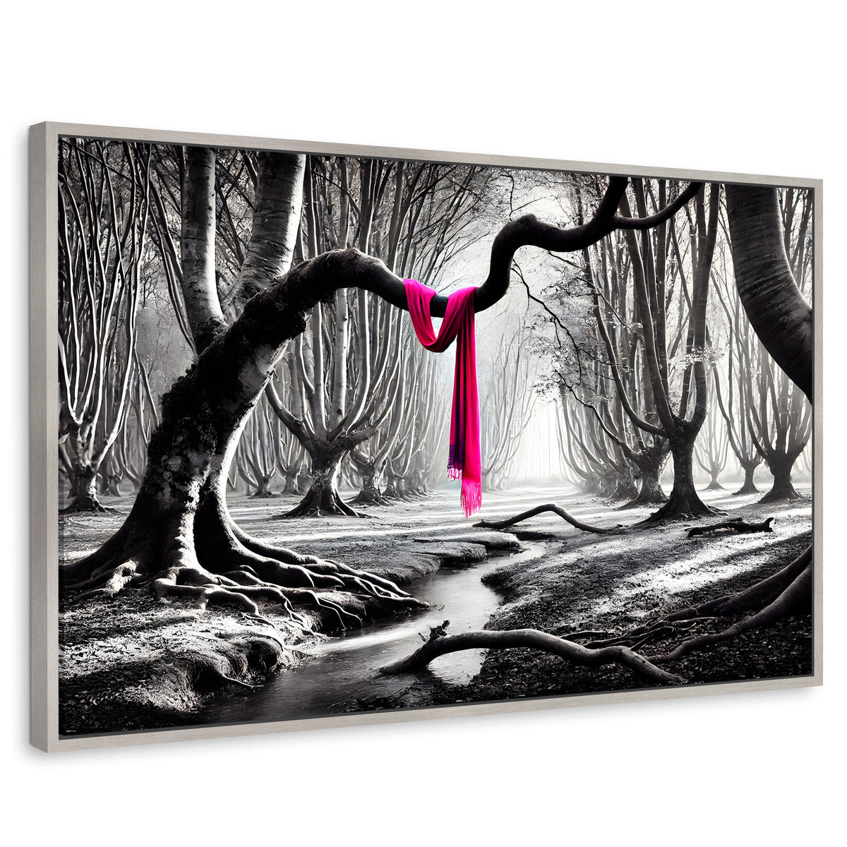 Cuadros Decorativos Canvas Revolution | Rosa Entre Raices | Rectangular | Portada | Marco Plateado