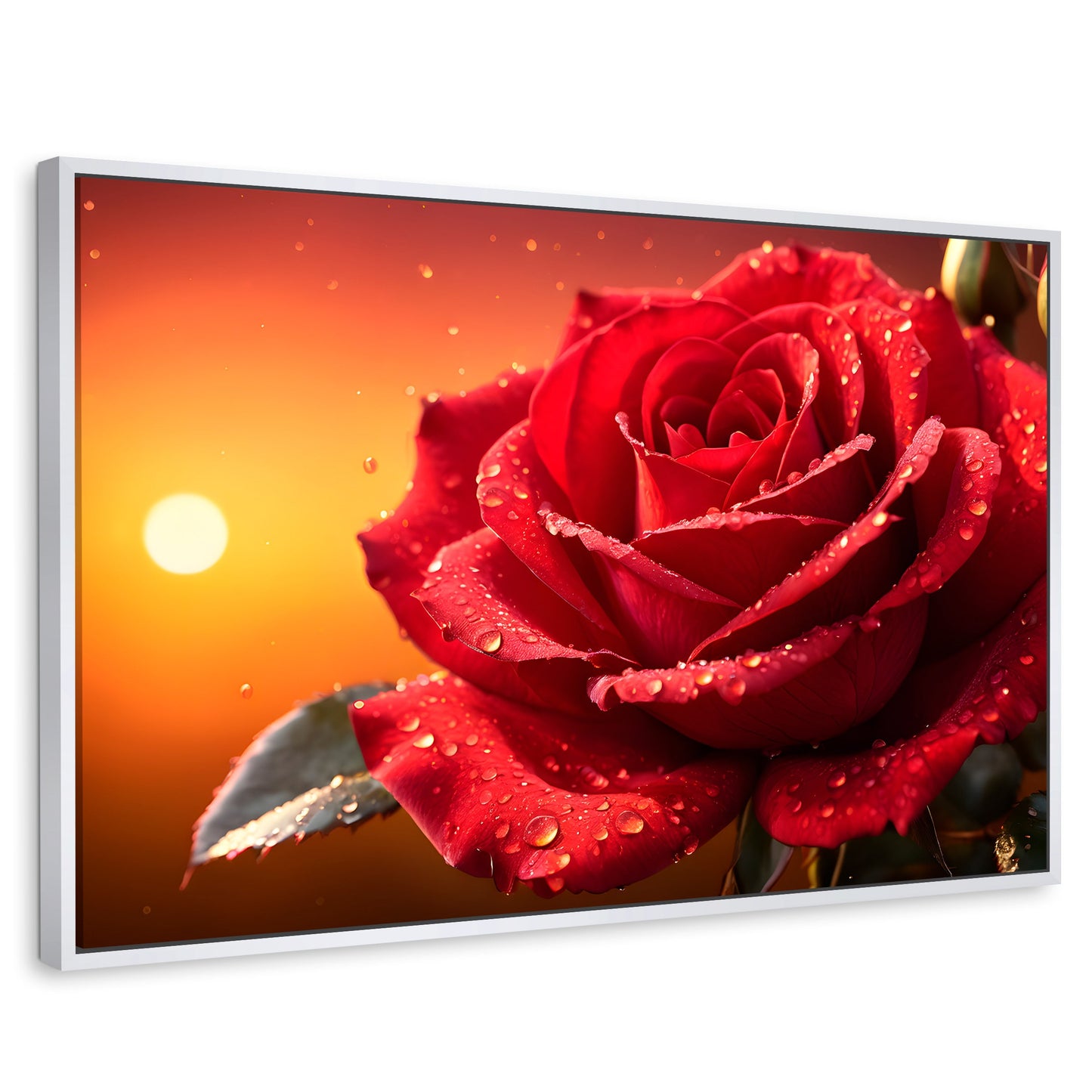 Cuadros Decorativos Canvas Revolution | Rosa Escarlata Viva | Rectangular | Portada | Marco Blanco