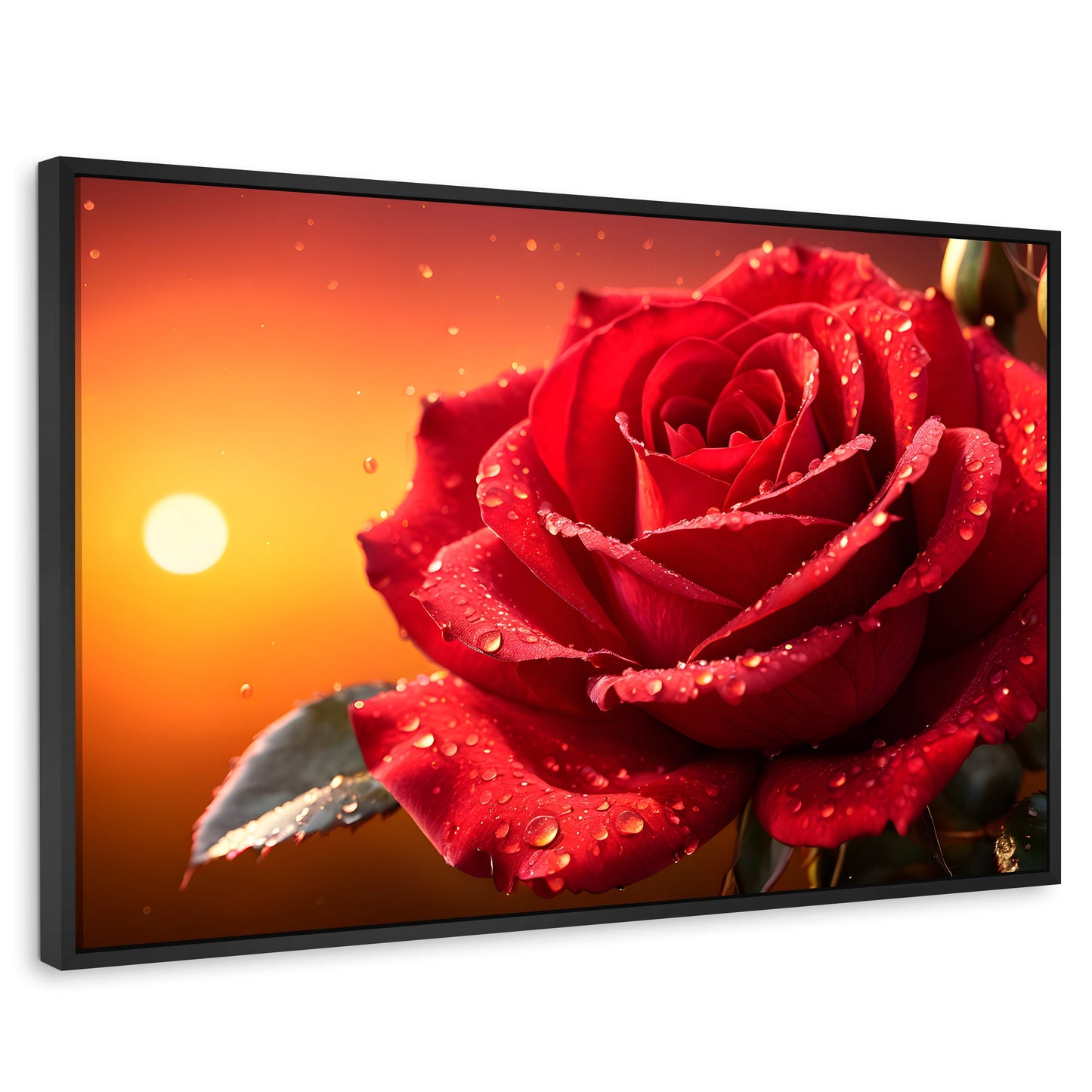 Cuadros Decorativos Canvas Revolution | Rosa Escarlata Viva | Rectangular | Portada | Marco Negro