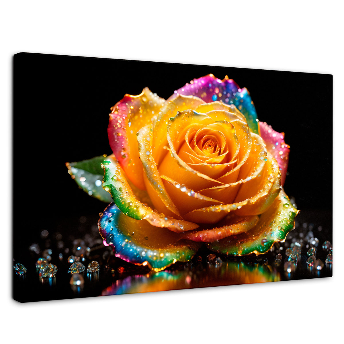 Cuadros Decorativos Canvas Revolution | Rosa Multicolor | Rectangular | Portada | Marco SinMarco