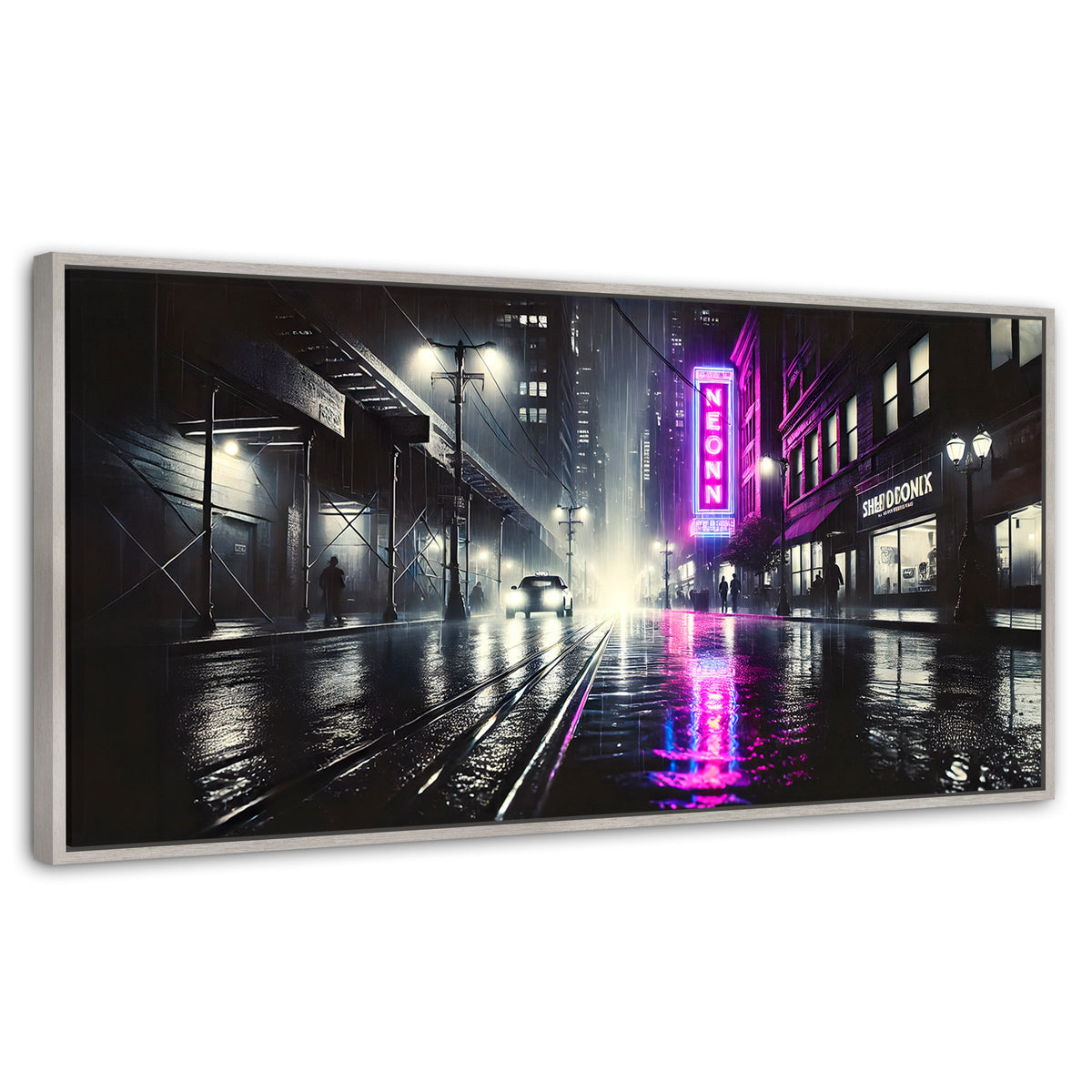 Cuadros Decorativos Canvas Revolution | Rosa Nocturno | Panoramico | Portada | Marco Blanco