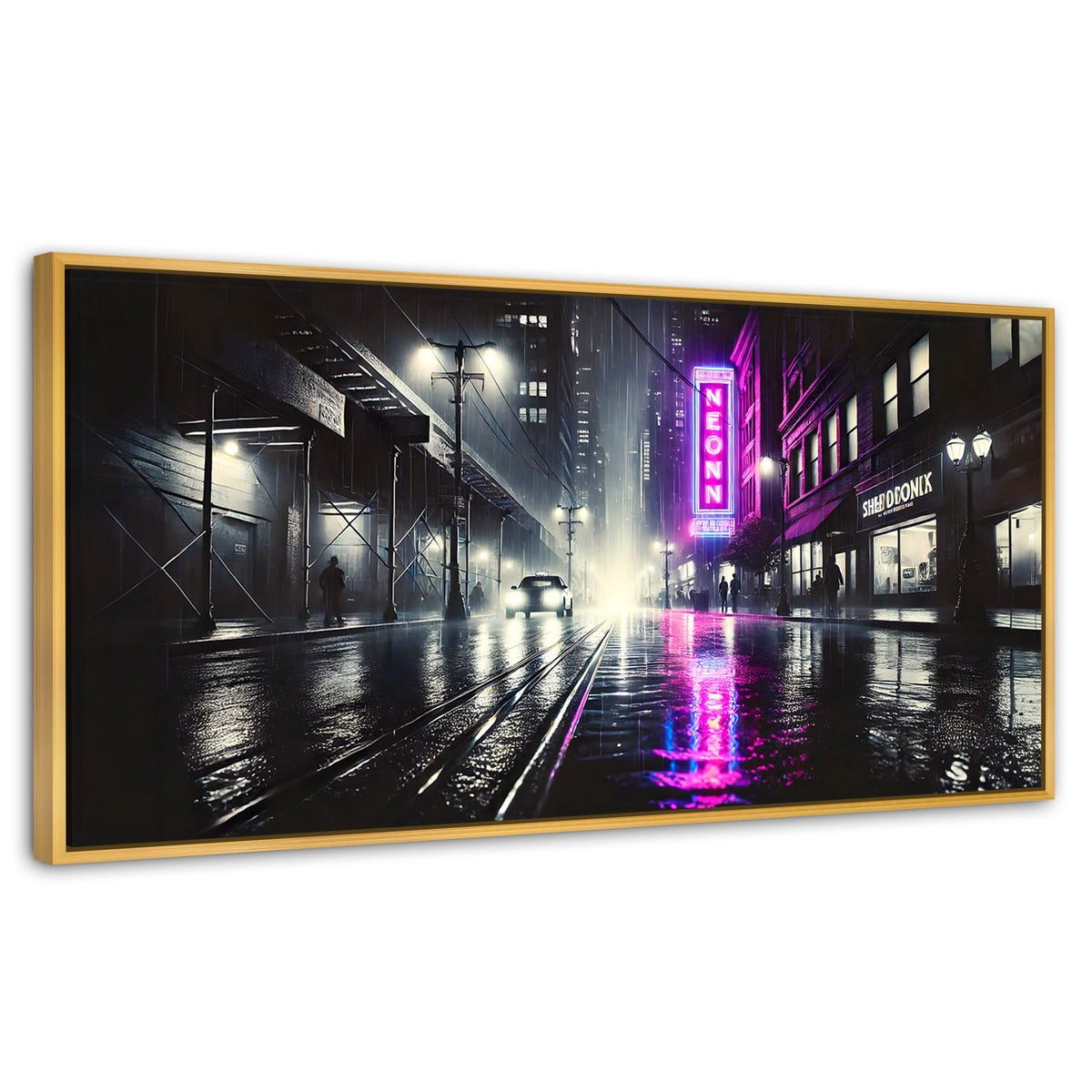 Cuadros Decorativos Canvas Revolution | Rosa Nocturno | Panoramico | Portada | Marco Madera