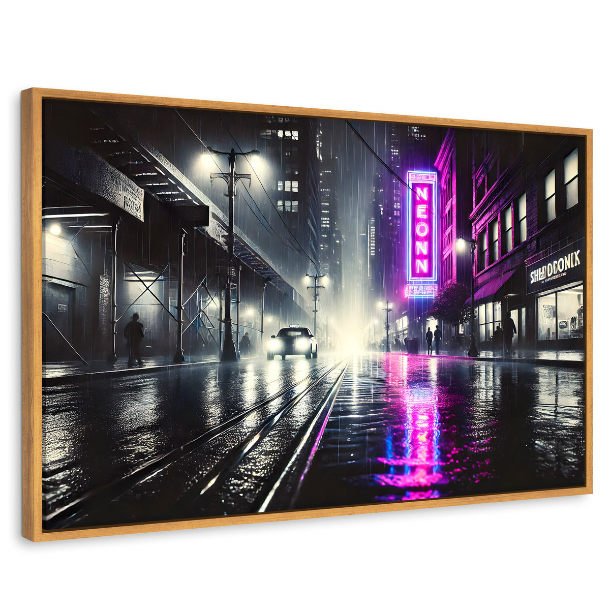 Cuadros Decorativos Canvas Revolution | Rosa Nocturno | Rectangular | Portada | Marco Madera