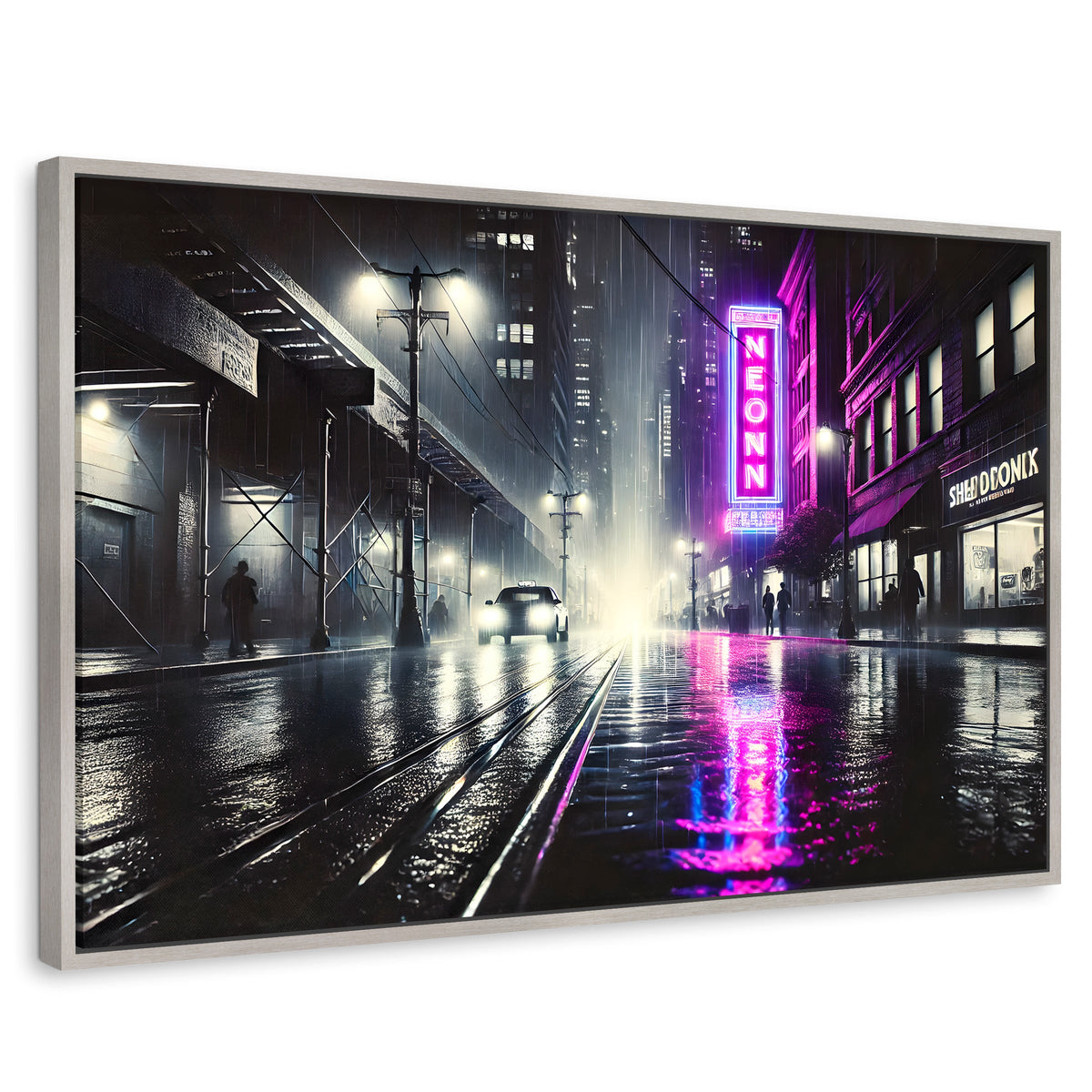 Cuadros Decorativos Canvas Revolution | Rosa Nocturno | Rectangular | Portada | Marco Plateado