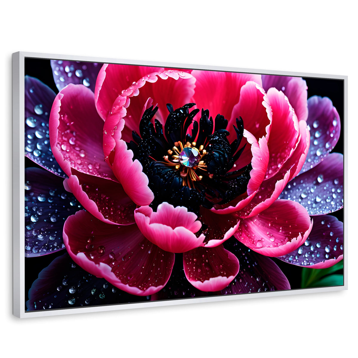 Cuadros Decorativos Canvas Revolution | Rosa Purpura Eterna | Rectangular | Portada | Marco Blanco