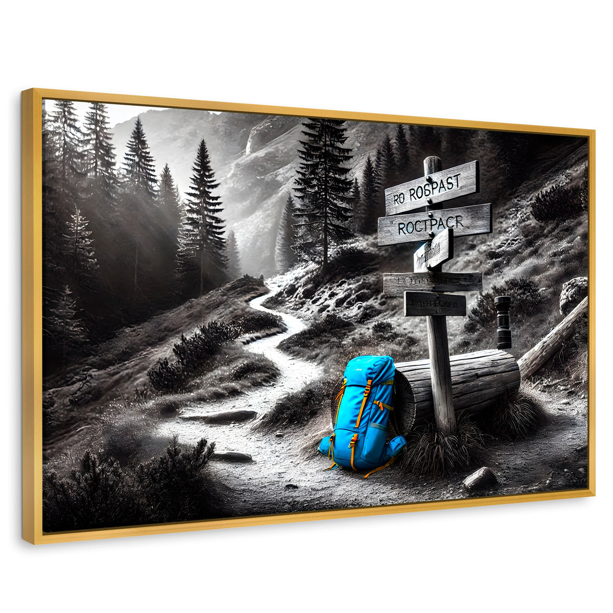 Cuadros Decorativos Canvas Revolution | Rumbo Al Bosque | Rectangular | Portada | Marco Dorado