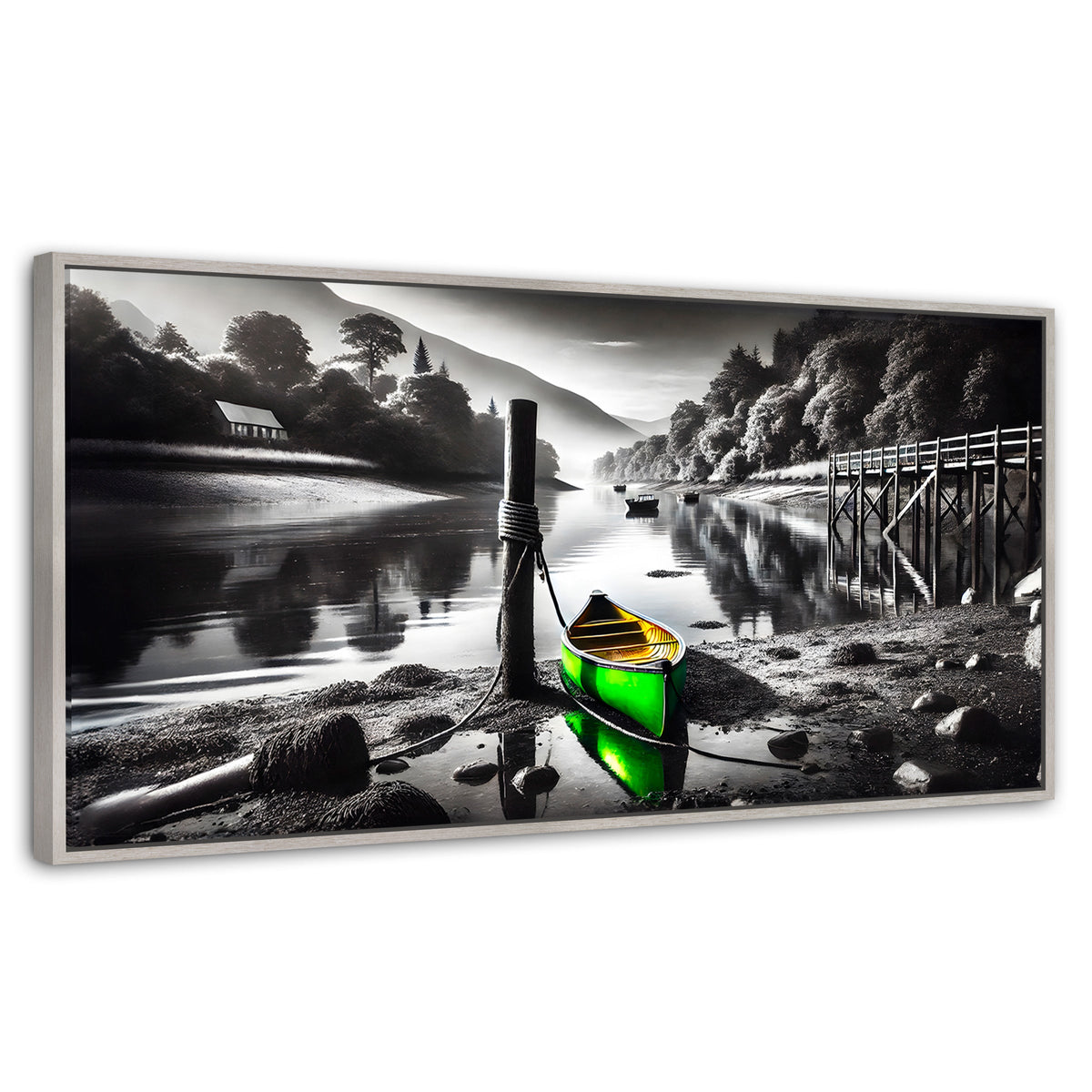 Cuadros Decorativos Canvas Revolution | Rumbo Del Agua | Panoramico | Portada | Marco Blanco
