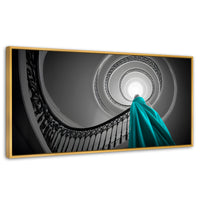 Cuadros Decorativos Canvas Revolution | Seda Azul | Panoramico | Portada | Marco Madera