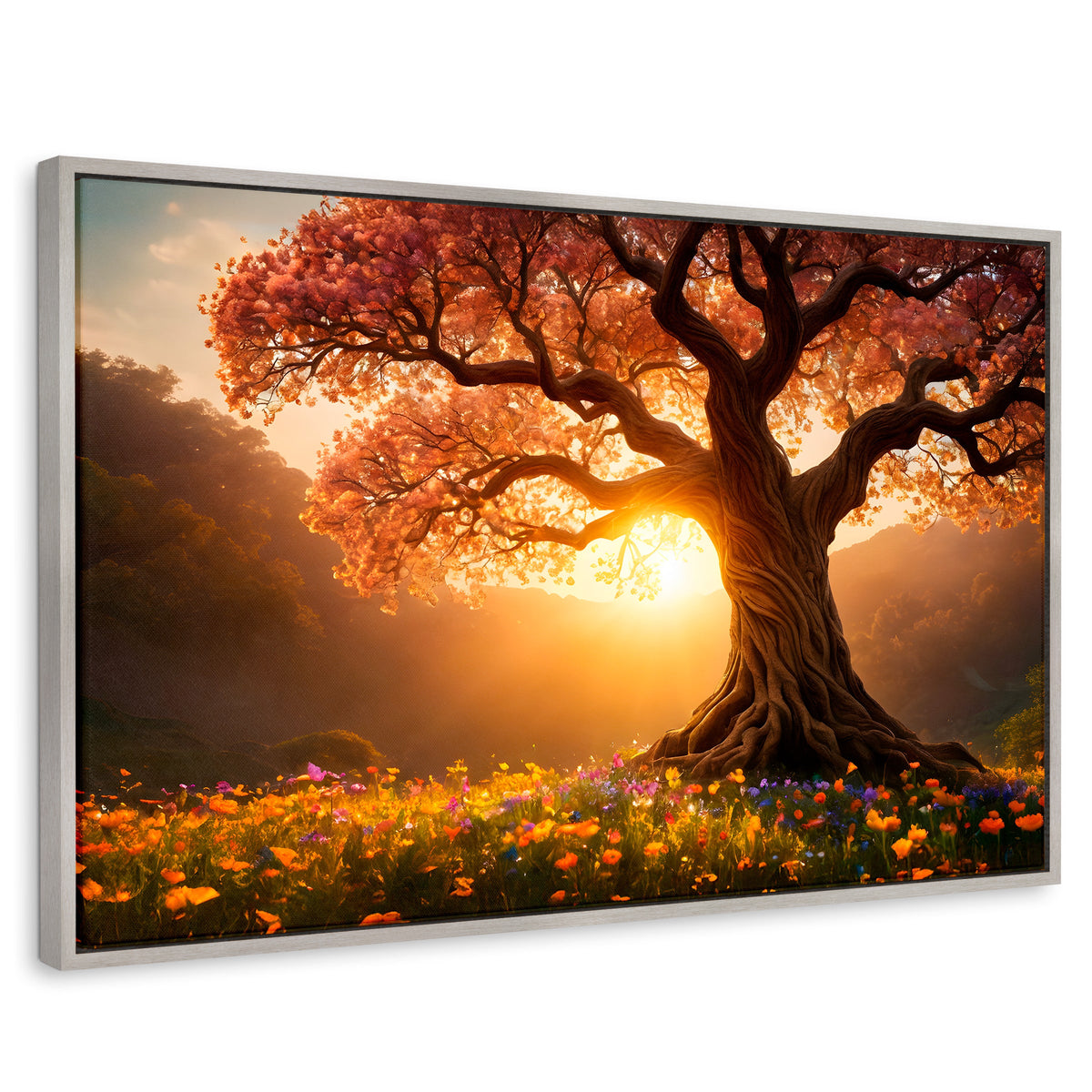 Cuadros Decorativos Canvas Revolution | Serenidad Floral | Rectangular | Portada | Marco Plateado