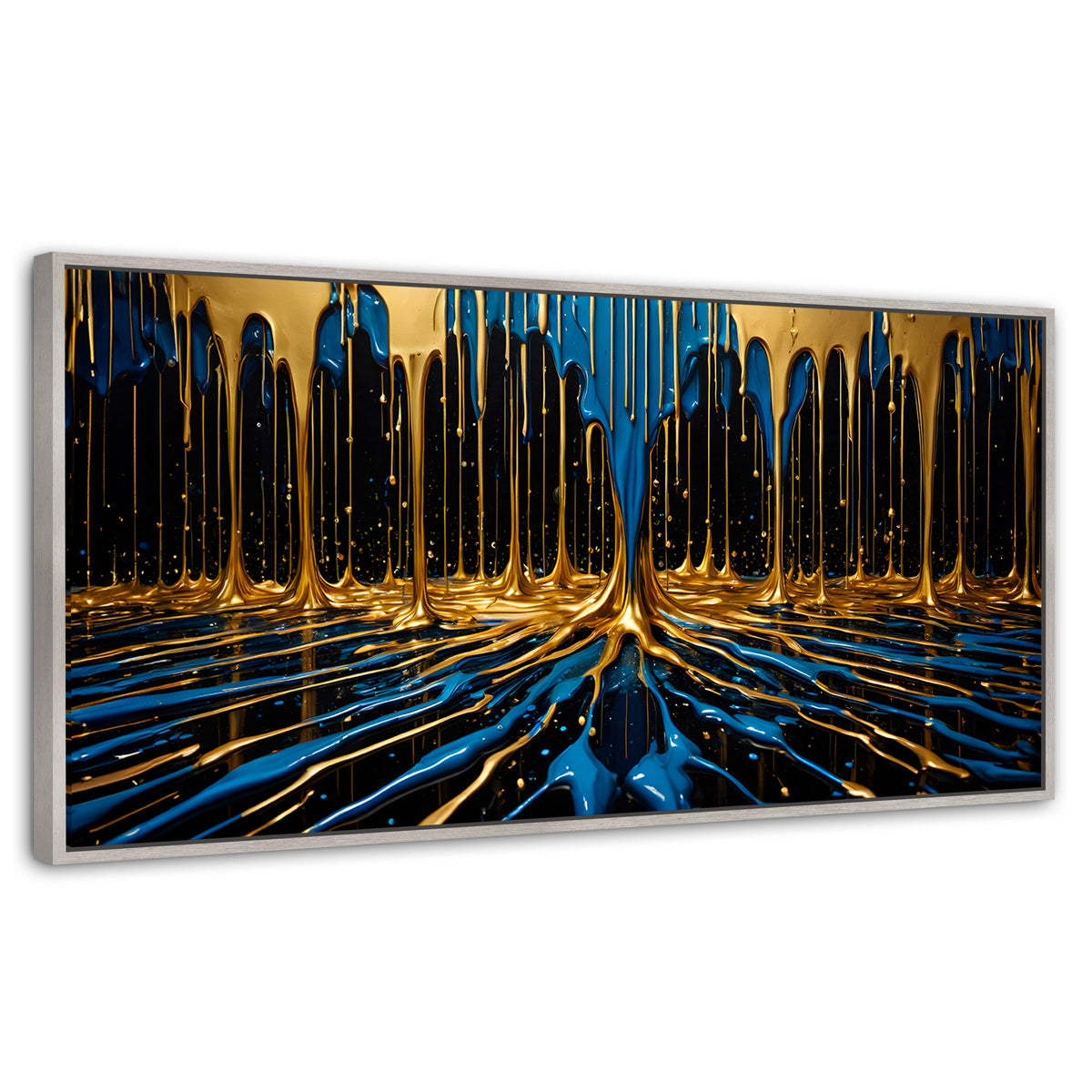 Cuadros Decorativos Canvas Revolution | Simetria Liquida | Panoramico | Portada | Marco Blanco