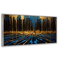 Cuadros Decorativos Canvas Revolution | Simetria Liquida | Panoramico | Portada | Marco Blanco