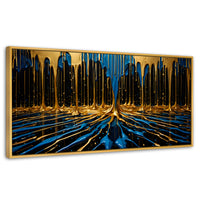 Cuadros Decorativos Canvas Revolution | Simetria Liquida | Panoramico | Portada | Marco Madera