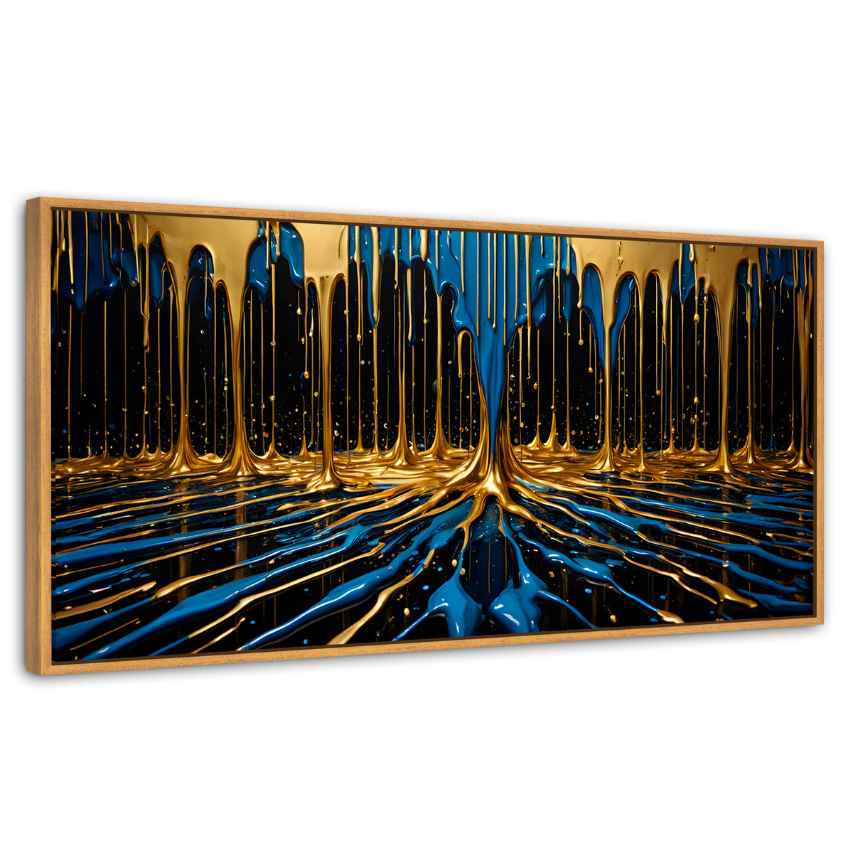Cuadros Decorativos Canvas Revolution | Simetria Liquida | Panoramico | Portada | Marco Negro