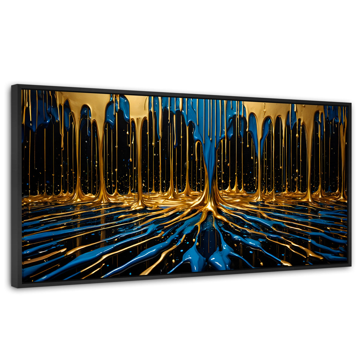 Cuadros Decorativos Canvas Revolution | Simetria Liquida | Panoramico | Portada | Marco Plateado