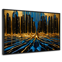 Cuadros Decorativos Canvas Revolution | Simetria Liquida | Rectangular | Portada | Marco Negro