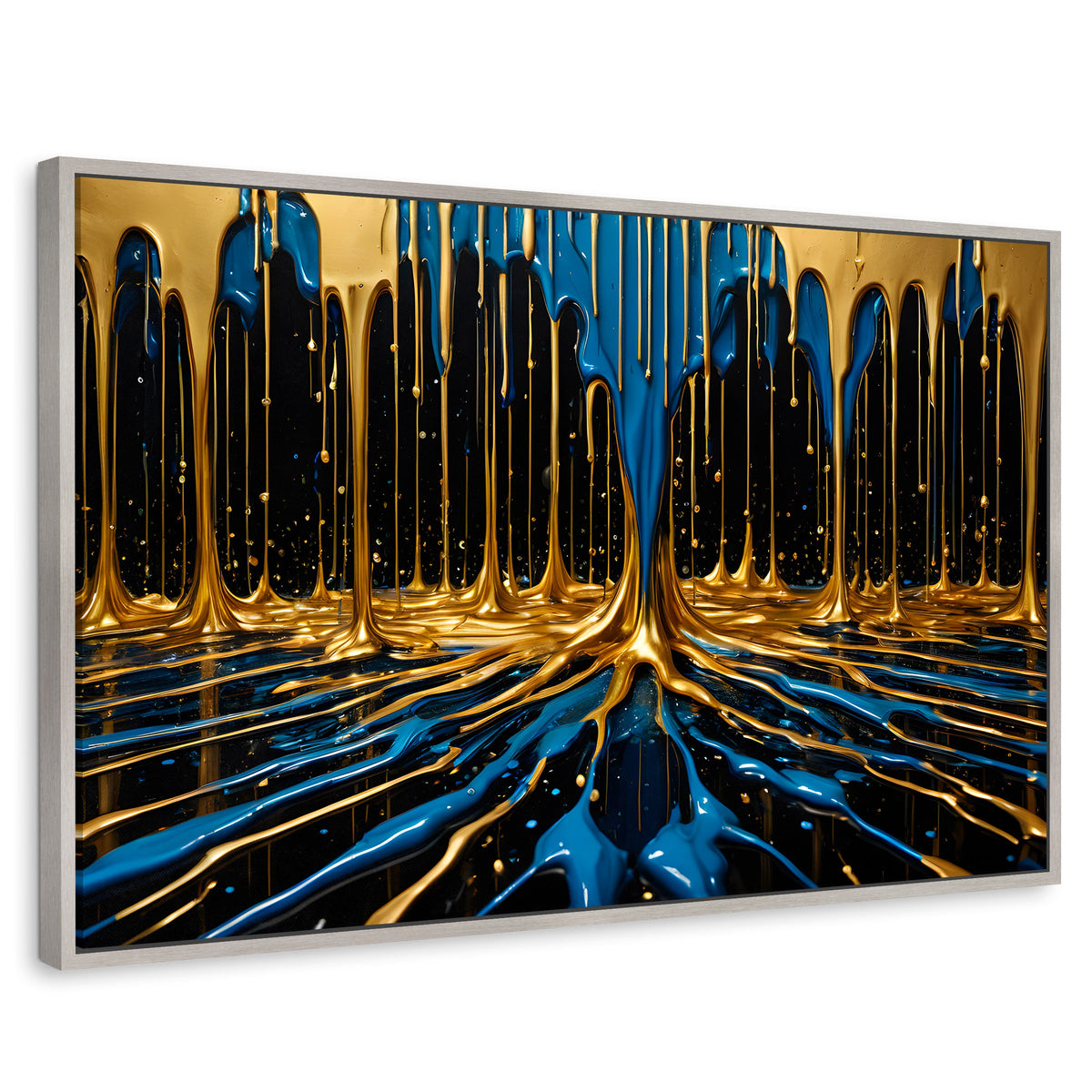 Cuadros Decorativos Canvas Revolution | Simetria Liquida | Rectangular | Portada | Marco Plateado