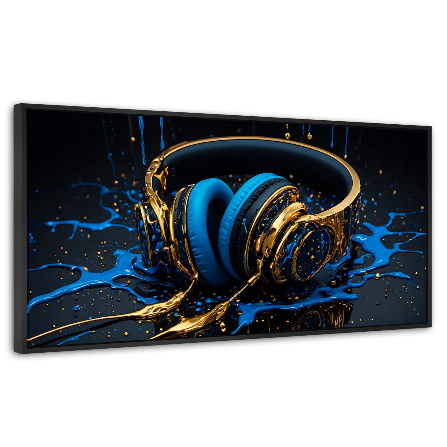 Cuadros Decorativos Canvas Revolution | Sinfonia Liquida | Panoramico | Portada | Marco Plateado