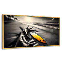 Cuadros Decorativos Canvas Revolution | Surf Al Amanecer | Panoramico | Portada | Marco Madera