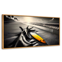 Cuadros Decorativos Canvas Revolution | Surf Al Amanecer | Panoramico | Portada | Marco Negro
