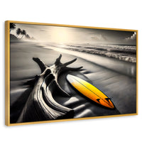 Cuadros Decorativos Canvas Revolution | Surf Al Amanecer | Rectangular | Portada | Marco Dorado