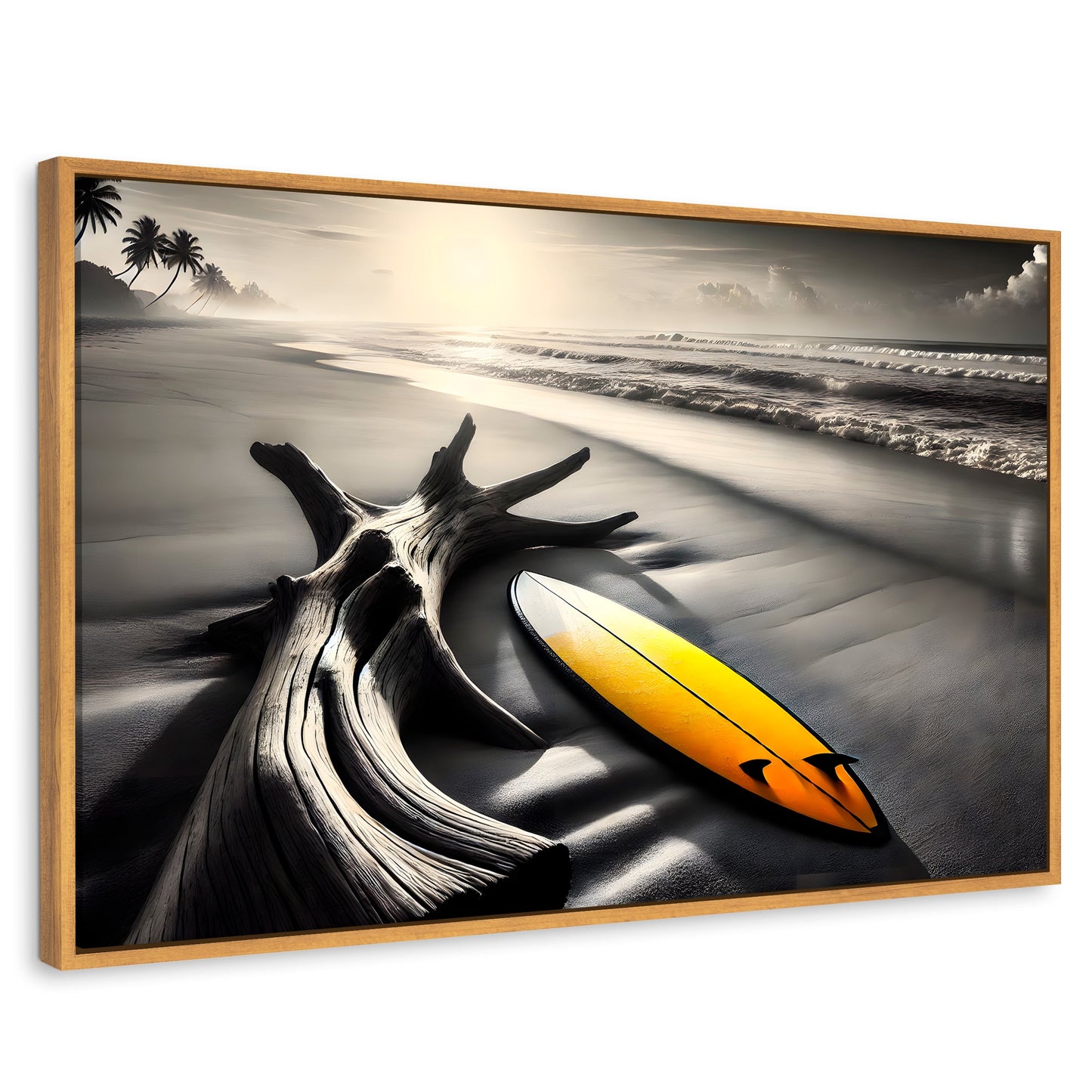 Cuadros Decorativos Canvas Revolution | Surf Al Amanecer | Rectangular | Portada | Marco Madera