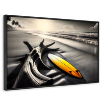 Cuadros Decorativos Canvas Revolution | Surf Al Amanecer | Rectangular | Portada | Marco Negro