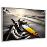 Cuadros Decorativos Canvas Revolution | Surf Al Amanecer | Rectangular | Portada | Marco Plateado