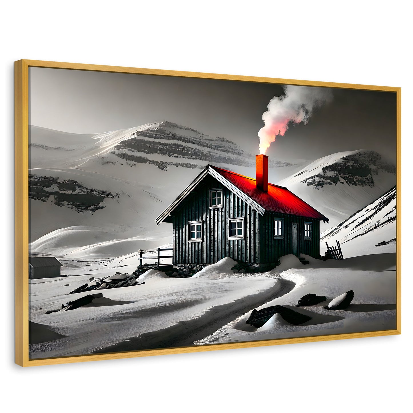 Cuadros Decorativos Canvas Revolution | Techo En Fuego | Rectangular | Portada | Marco Dorado