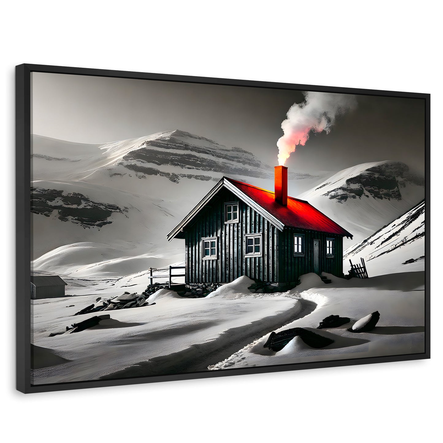 Cuadros Decorativos Canvas Revolution | Techo En Fuego | Rectangular | Portada | Marco Negro