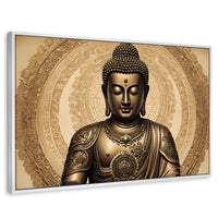 Cuadros Decorativos Canvas Revolution | Trascender Dorado | Rectangular | Portada | Marco Blanco