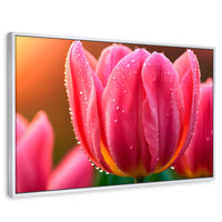 Cuadros Decorativos Canvas Revolution | Tulipan Rosa Eterno | Rectangular | Portada | Marco Blanco