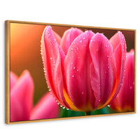 Cuadros Decorativos Canvas Revolution | Tulipan Rosa Eterno | Rectangular | Portada | Marco Madera