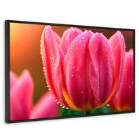 Cuadros Decorativos Canvas Revolution | Tulipan Rosa Eterno | Rectangular | Portada | Marco Negro