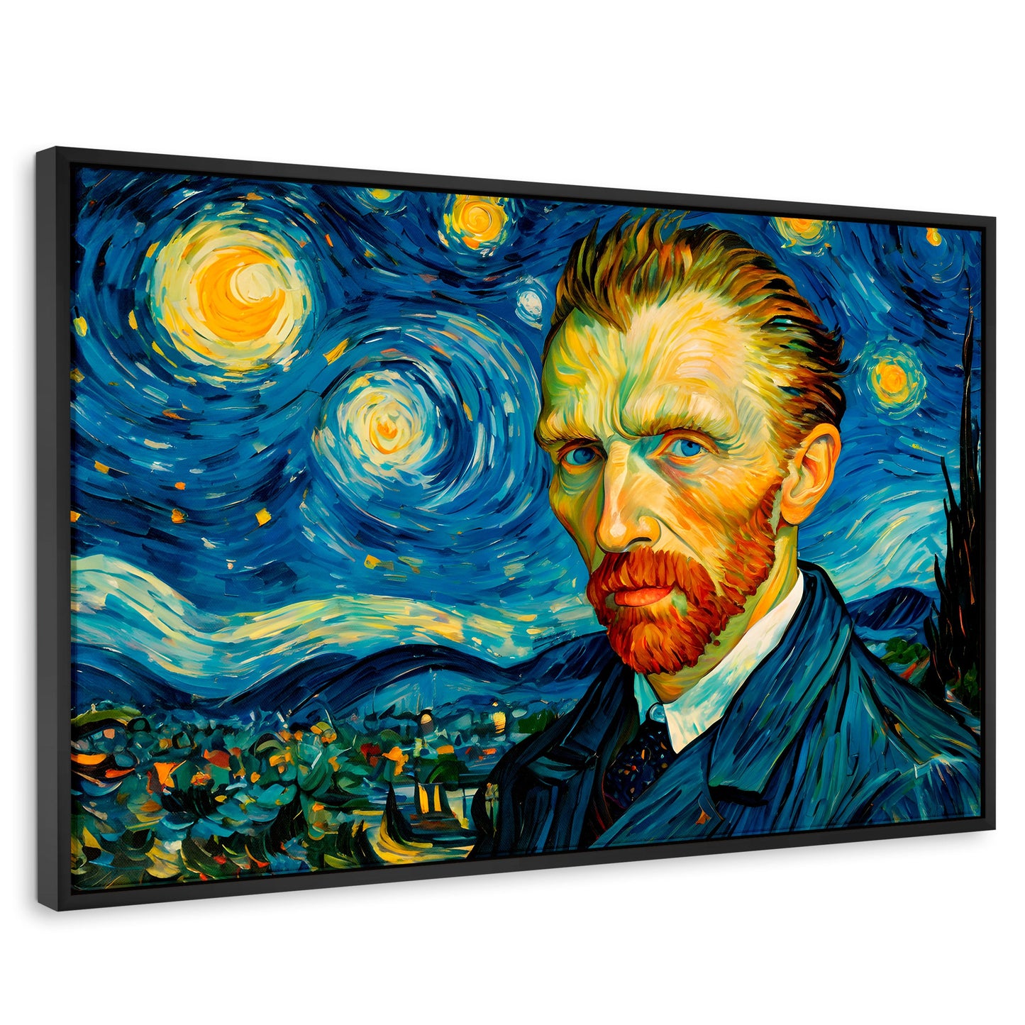 Cuadros Decorativos Canvas Revolution | Van Gogh Estrellado | Rectangular | Portada | Marco Negro