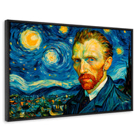 Cuadros Decorativos Canvas Revolution | Van Gogh Estrellado | Rectangular | Portada | Marco Negro
