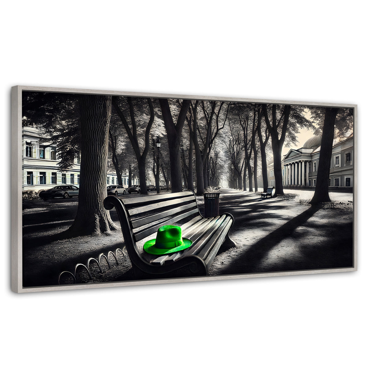 Cuadros Decorativos Canvas Revolution | Verde En Descanso | Panoramico | Portada | Marco Blanco