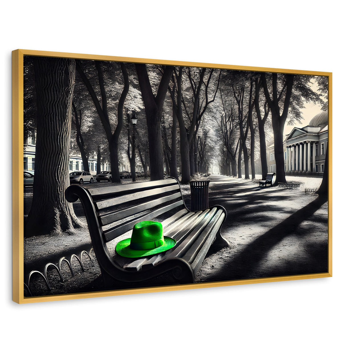 Cuadros Decorativos Canvas Revolution | Verde En Descanso | Rectangular | Portada | Marco Dorado