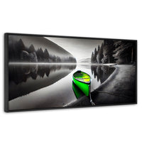 Cuadros Decorativos Canvas Revolution | Verde En El Lago | Panoramico | Portada | Marco Plateado