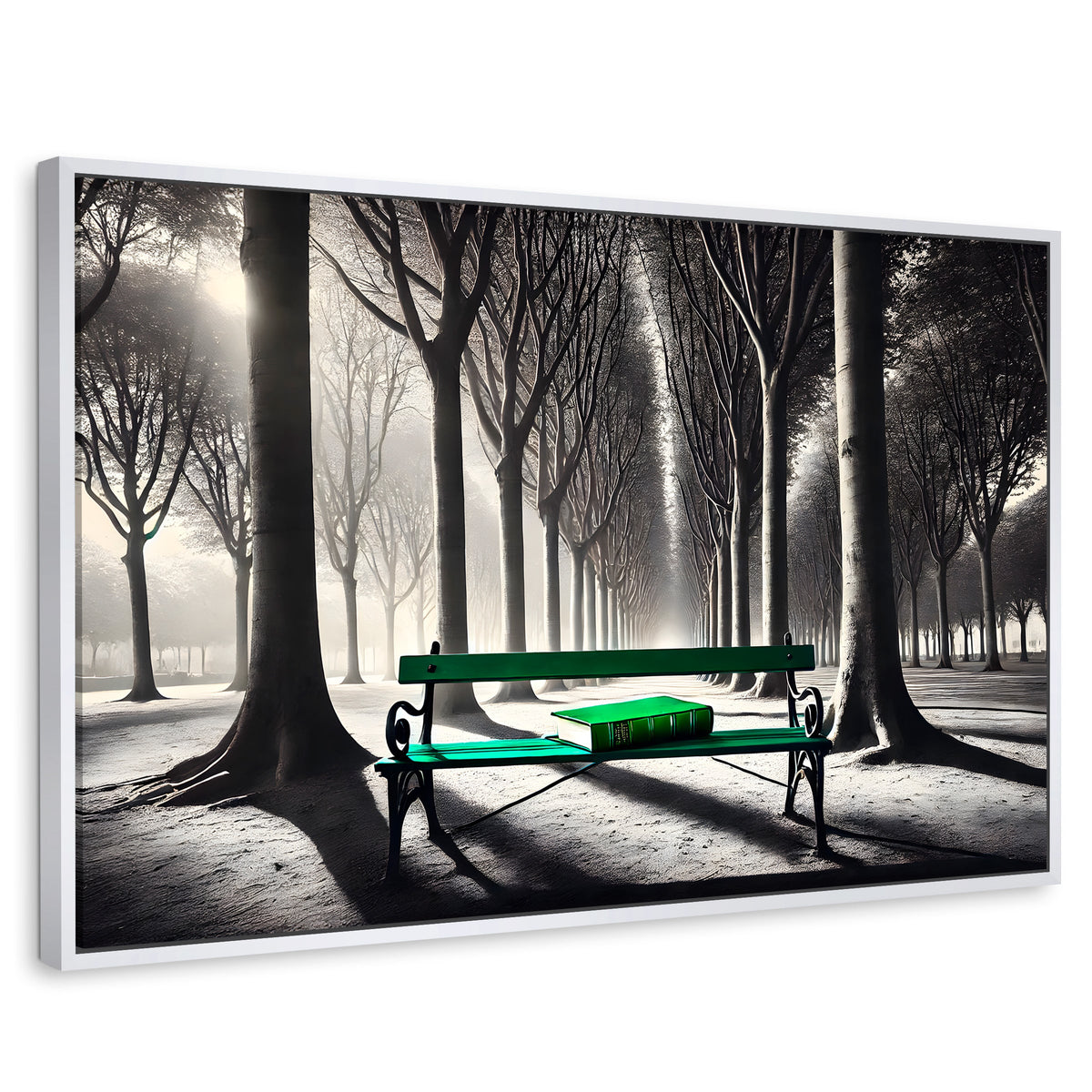Cuadros Decorativos Canvas Revolution | Verde Y Palabras | Rectangular | Portada | Marco Blanco