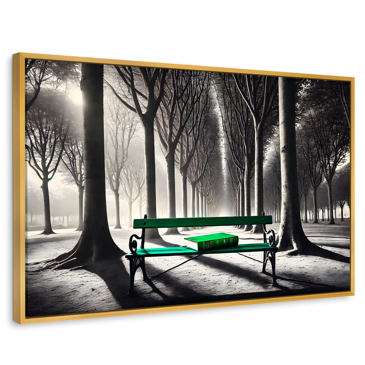 Cuadros Decorativos Canvas Revolution | Verde Y Palabras | Rectangular | Portada | Marco Dorado