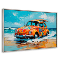 Cuadros Decorativos Canvas Revolution | Vocho Vacacional | Rectangular | Portada | Marco Plateado