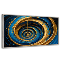 Cuadros Decorativos Canvas Revolution | Vortice Dorados | Panoramico | Portada | Marco Blanco