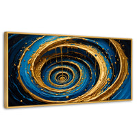 Cuadros Decorativos Canvas Revolution | Vortice Dorados | Panoramico | Portada | Marco Madera