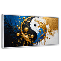 Cuadros Decorativos Canvas Revolution | Yin Yang Dorado | Panoramico | Portada | Marco Dorado