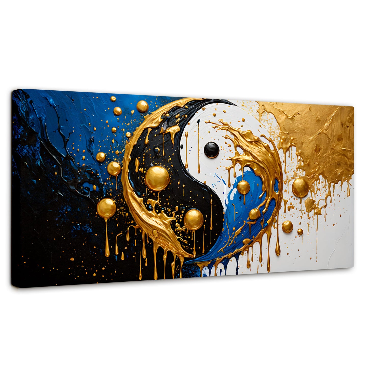 Cuadros Decorativos Canvas Revolution | Yin Yang Dorado | Panoramico | Portada | Marco SinMarco
